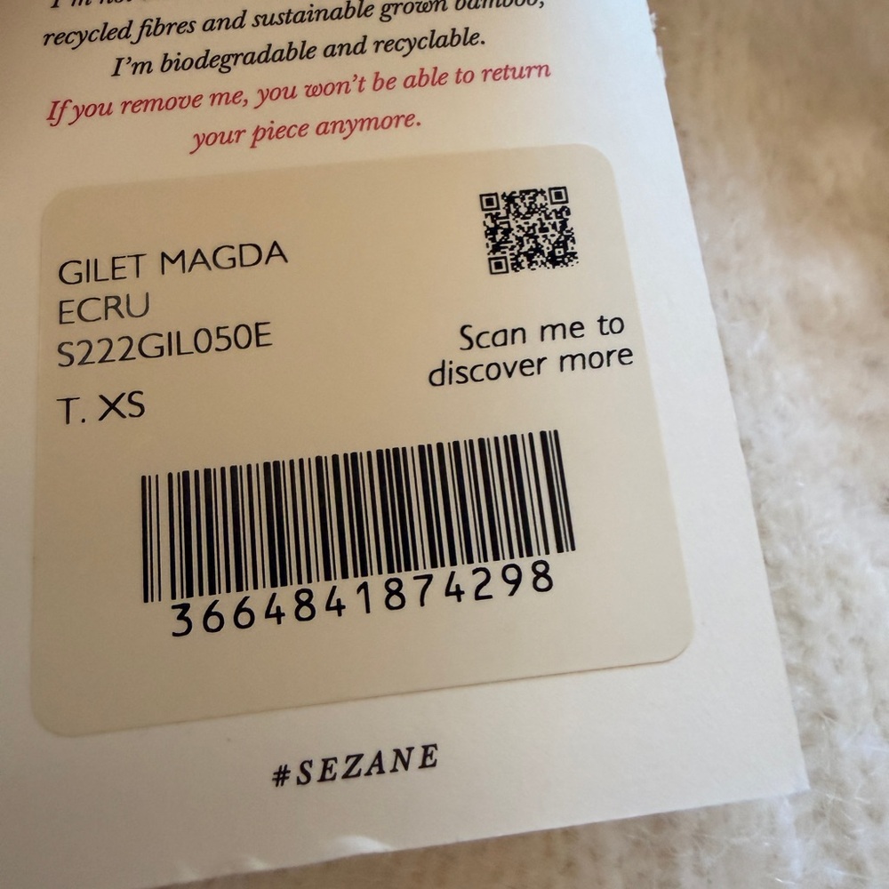Sezane Ecru cardigan - Picture 5 of 11